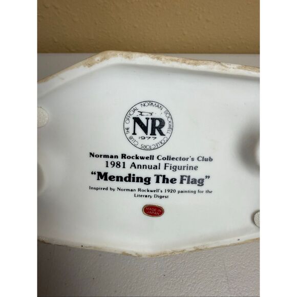 Vintage 1981 Norman Rockwell Porcelain Figure - Mending the Flag - Picture 9 of 12